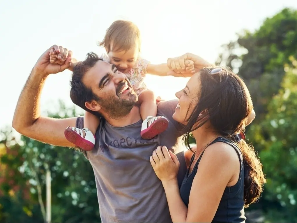 Man with family after alcohol treatment